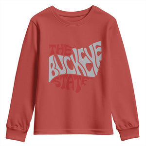 Funny Ohio Pride The Buckeye State Youth Sweatshirt Map Of Ohio State TS11 Red Print Your Wear
