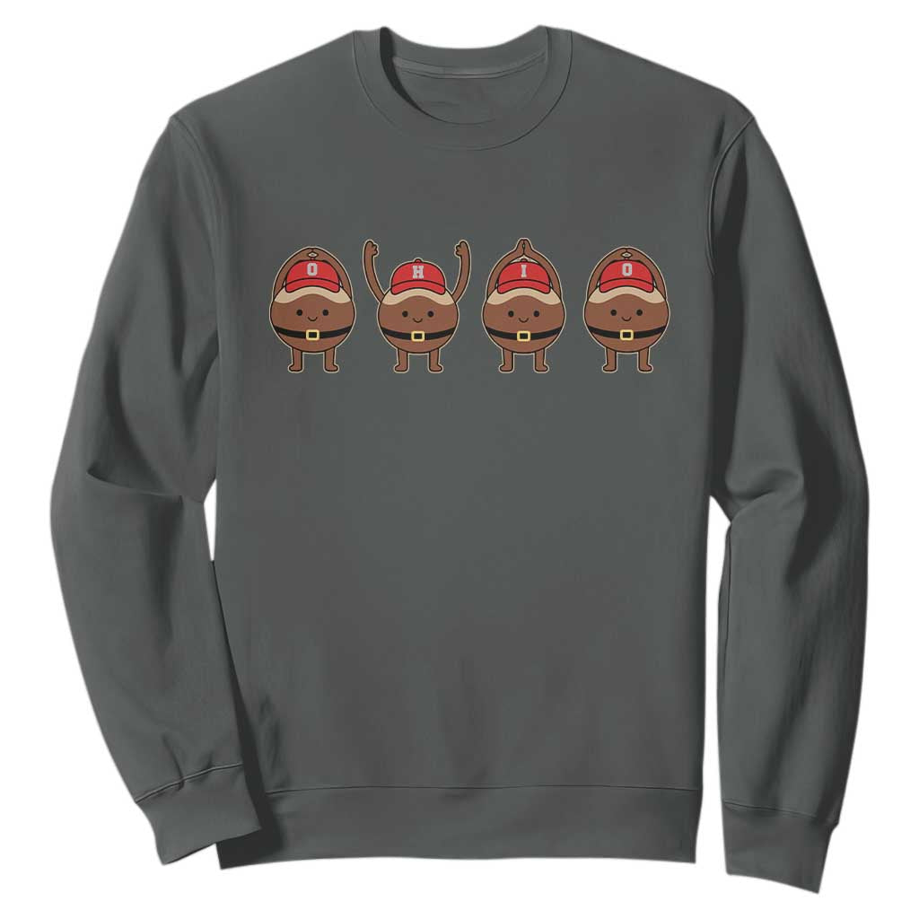 Funny Ohio Buckeye Sweatshirt Proud Ohio Sports Game Day TS11 Dark Heather Print Your Wear