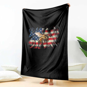 Patriotic Beekeeper Throw Blanket Bee American Flag Beekeeping TS11 Print Your Wear