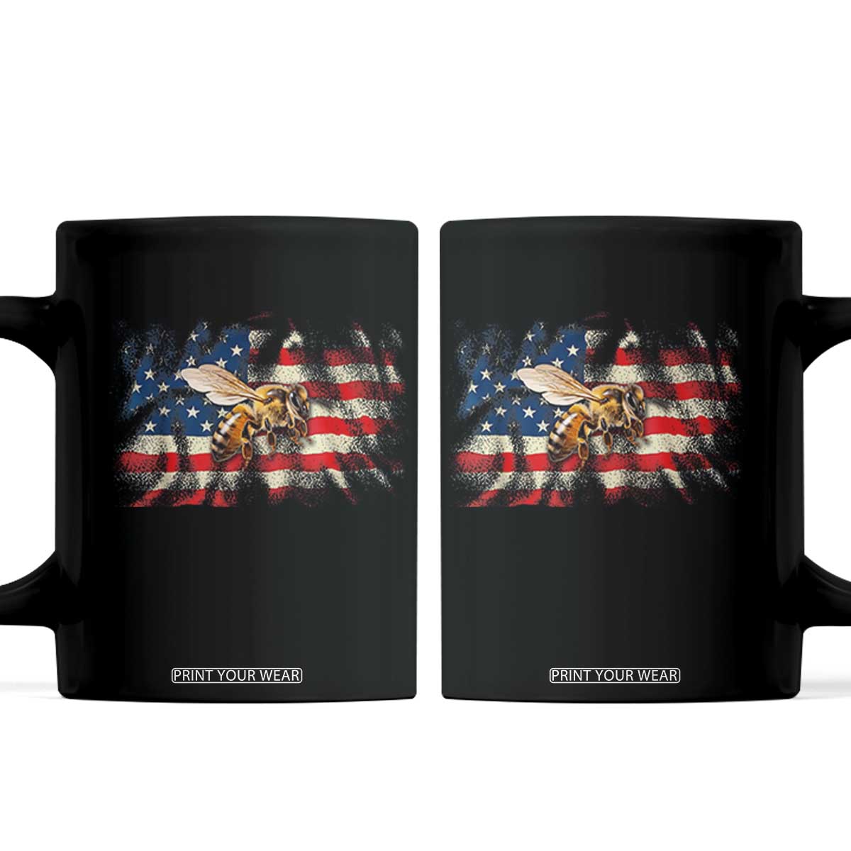Patriotic Beekeeper Coffee Mug Bee American Flag Beekeeping TS11 Black Print Your Wear