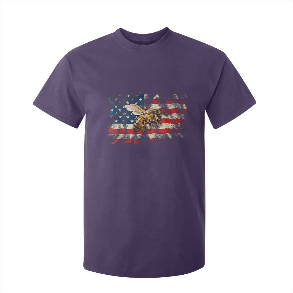 Patriotic Beekeeper T Shirt For Kid Bee American Flag Beekeeping TS11 Purple Print Your Wear
