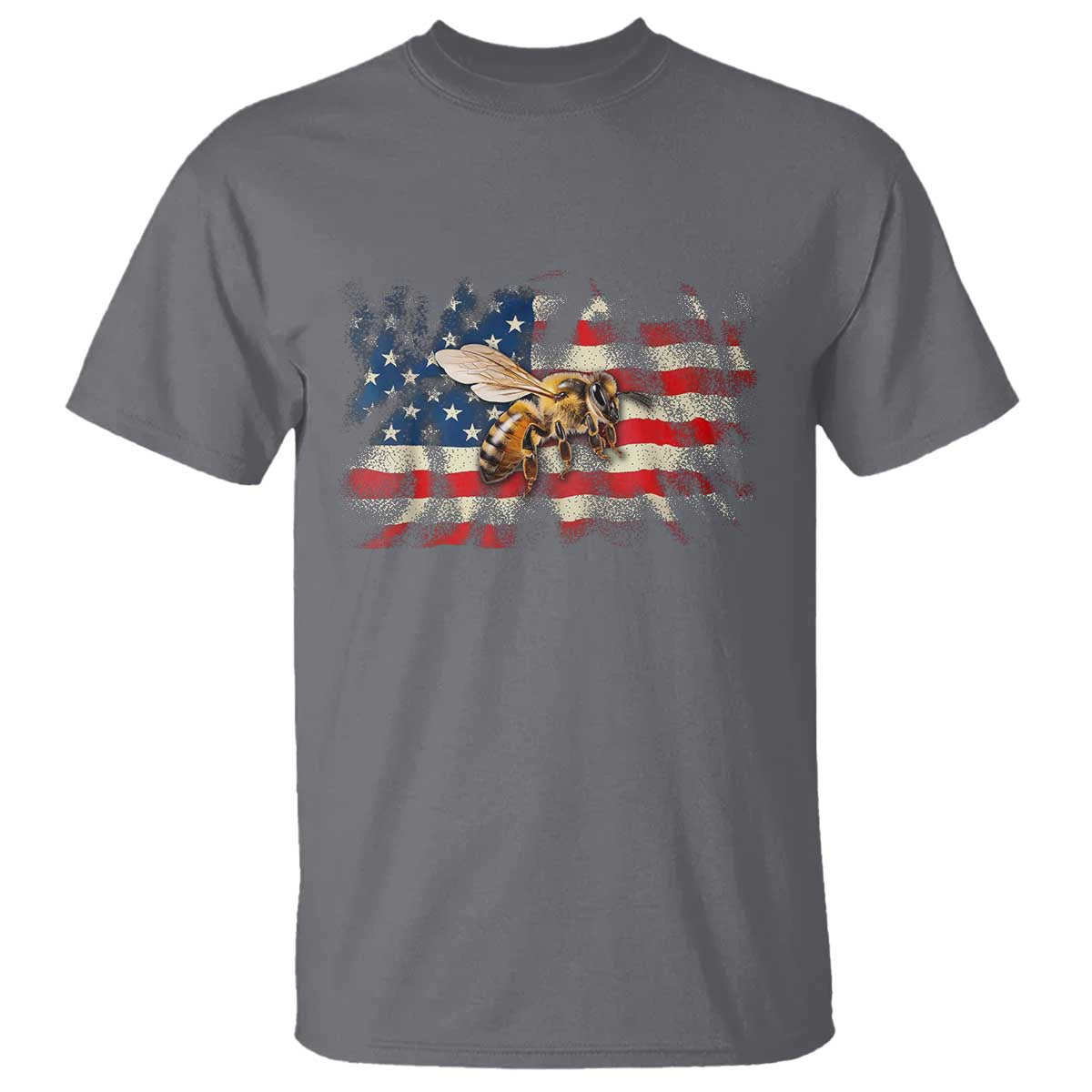 Patriotic Beekeeper T Shirt Bee American Flag Beekeeping TS11 Charcoal Print Your Wear