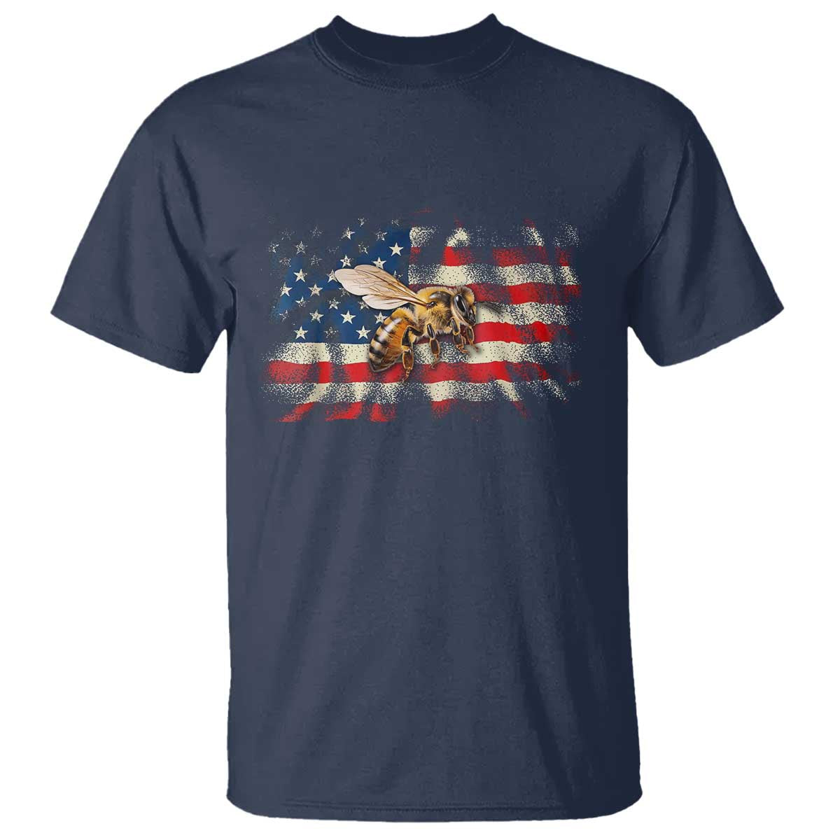 Patriotic Beekeeper T Shirt Bee American Flag Beekeeping TS11 Navy Print Your Wear