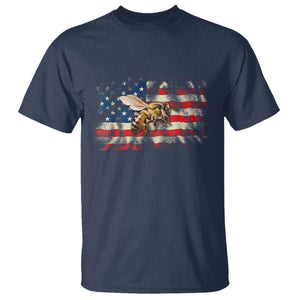 Patriotic Beekeeper T Shirt Bee American Flag Beekeeping TS11 Navy Print Your Wear