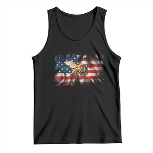 Patriotic Beekeeper Tank Top Bee American Flag Beekeeping TS11 Black Print Your Wear