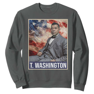 Booker Taliaferro Washington Sweatshirt African American Educator Black History Month TS11 Dark Heather Print Your Wear