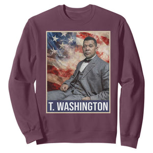 Booker Taliaferro Washington Sweatshirt African American Educator Black History Month TS11 Maroon Print Your Wear
