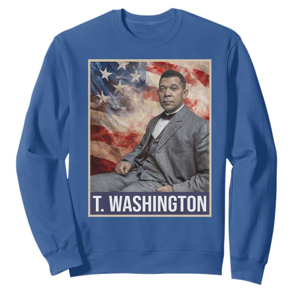 Booker Taliaferro Washington Sweatshirt African American Educator Black History Month TS11 Royal Blue Print Your Wear