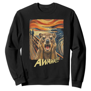 Funny Awawa Hyrax Sweatshirt The Scream Art Oddly Specific Meme Animal TS11 Black Print Your Wear
