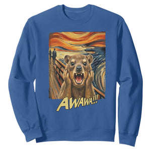 Funny Awawa Hyrax Sweatshirt The Scream Art Oddly Specific Meme Animal TS11 Royal Blue Print Your Wear