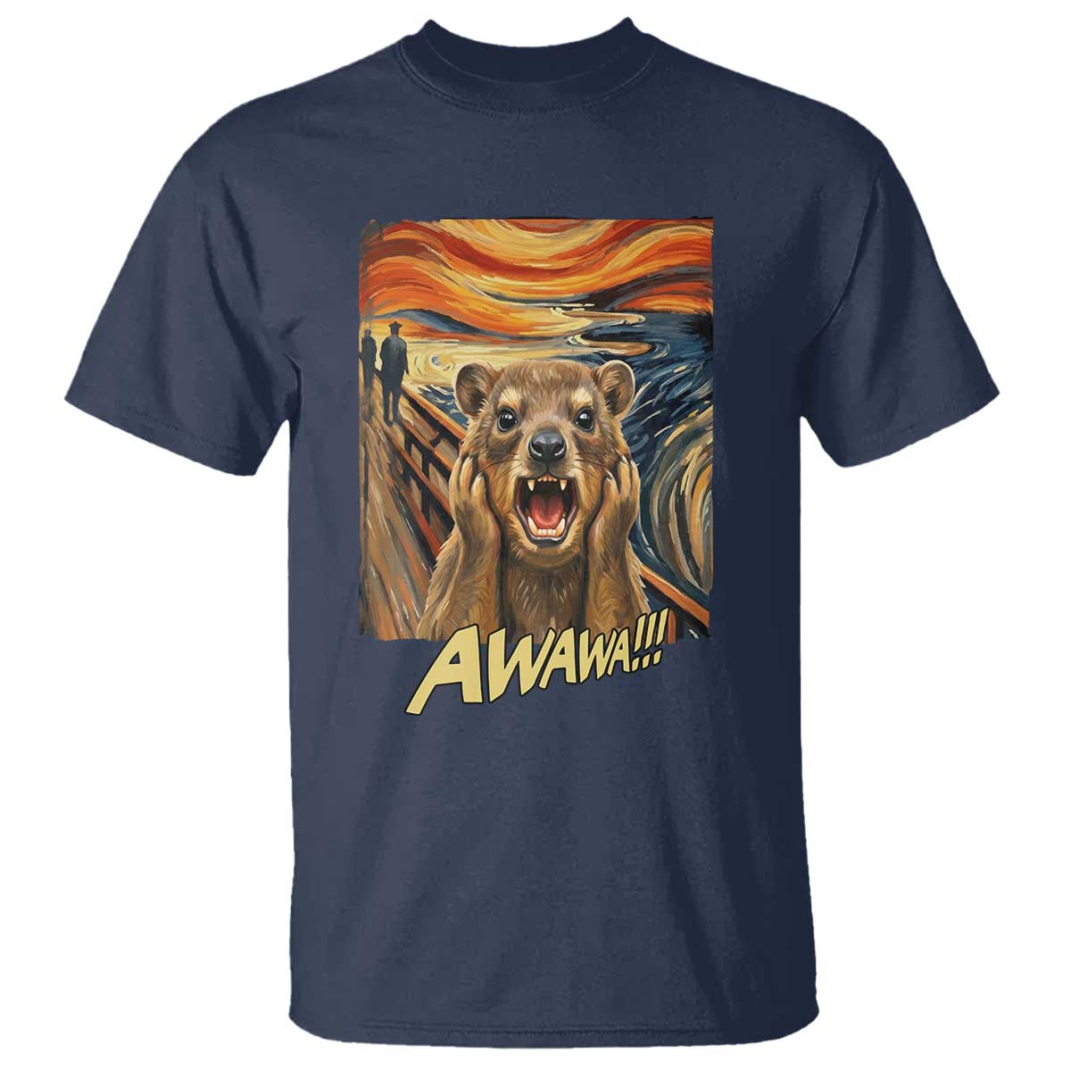 Funny Awawa Hyrax T Shirt The Scream Art Oddly Specific Meme Animal TS11 Navy Print Your Wear
