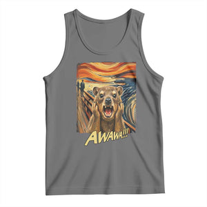 Funny Awawa Hyrax Tank Top The Scream Art Oddly Specific Meme Animal TS11 Black Heather Print Your Wear