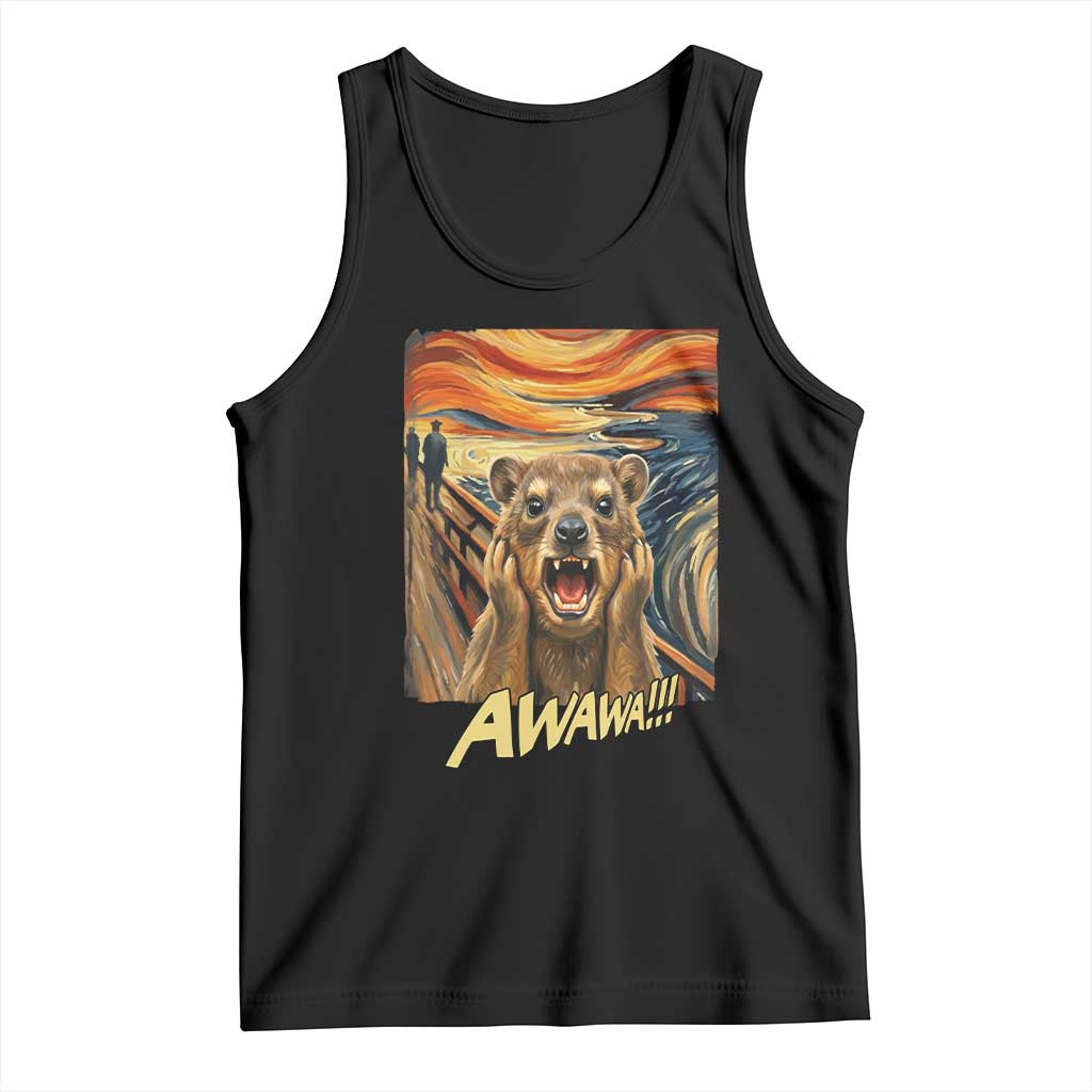 Funny Awawa Hyrax Tank Top The Scream Art Oddly Specific Meme Animal TS11 Black Print Your Wear