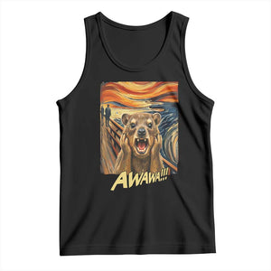 Funny Awawa Hyrax Tank Top The Scream Art Oddly Specific Meme Animal TS11 Black Print Your Wear