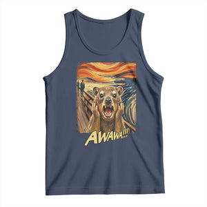Funny Awawa Hyrax Tank Top The Scream Art Oddly Specific Meme Animal TS11 Navy Print Your Wear