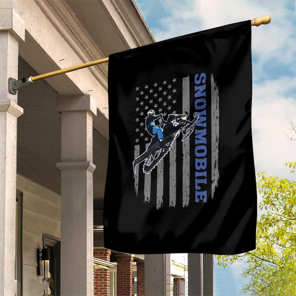 Snowmobile American Flag Snowcross Riding Winter Sport Garden Flag TS11 Print Your Wear