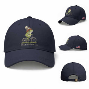 Off To Be Radical Left Scum Baseball Cap Funny Frog Resistance TS11 Baseball Cap Universal Fit Navy Print Your Wear