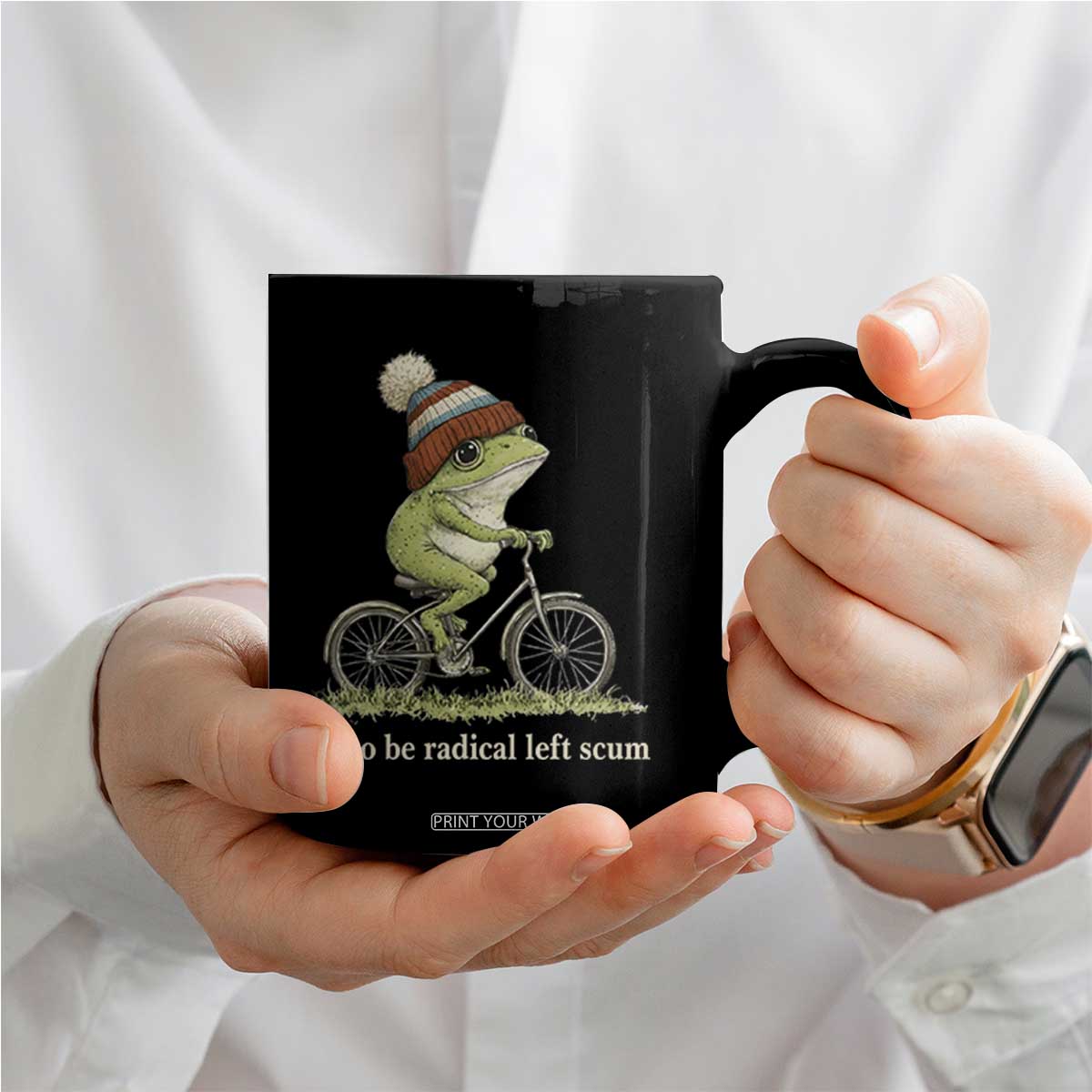 Off To Be Radical Left Scum Coffee Mug Funny Frog Resistance TS11 Print Your Wear
