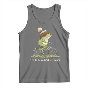 Off To Be Radical Left Scum Tank Top Funny Frog Resistance TS11 Black Heather Print Your Wear