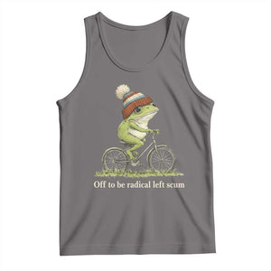 Off To Be Radical Left Scum Tank Top Funny Frog Resistance TS11 Deep Heather Print Your Wear