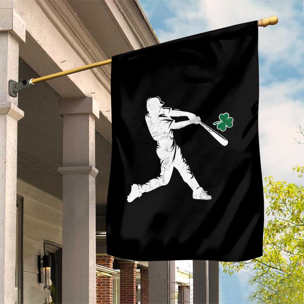 St Patricks Day Baseball Batter Silhouette Shamrock Garden Flag TS11 Print Your Wear