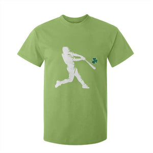 St Patricks Day Baseball Batter Silhouette Shamrock T Shirt For Kid TS11 Lime Print Your Wear