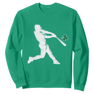 St Patricks Day Baseball Batter Silhouette Shamrock Sweatshirt TS11 Irish Green Print Your Wear