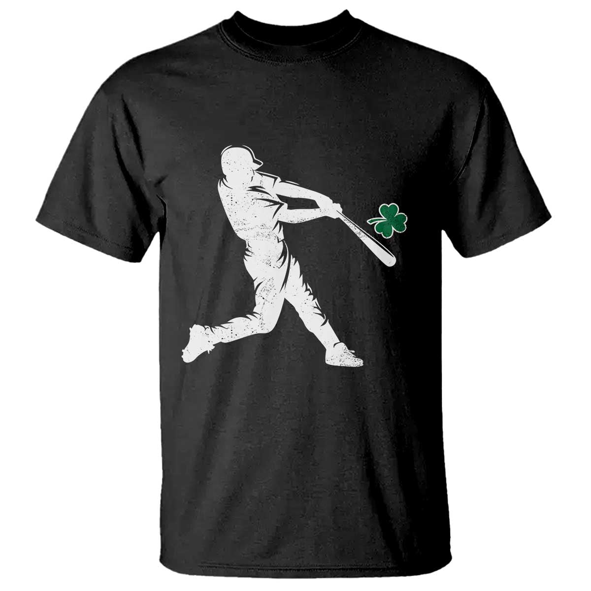 St Patricks Day Baseball Batter Silhouette Shamrock T Shirt TS11 Black Print Your Wear