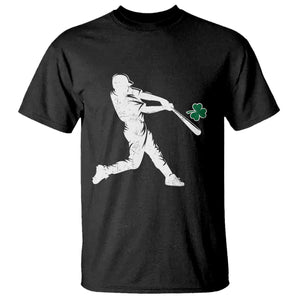 St Patricks Day Baseball Batter Silhouette Shamrock T Shirt TS11 Black Print Your Wear