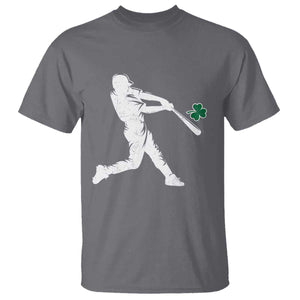 St Patricks Day Baseball Batter Silhouette Shamrock T Shirt TS11 Charcoal Print Your Wear