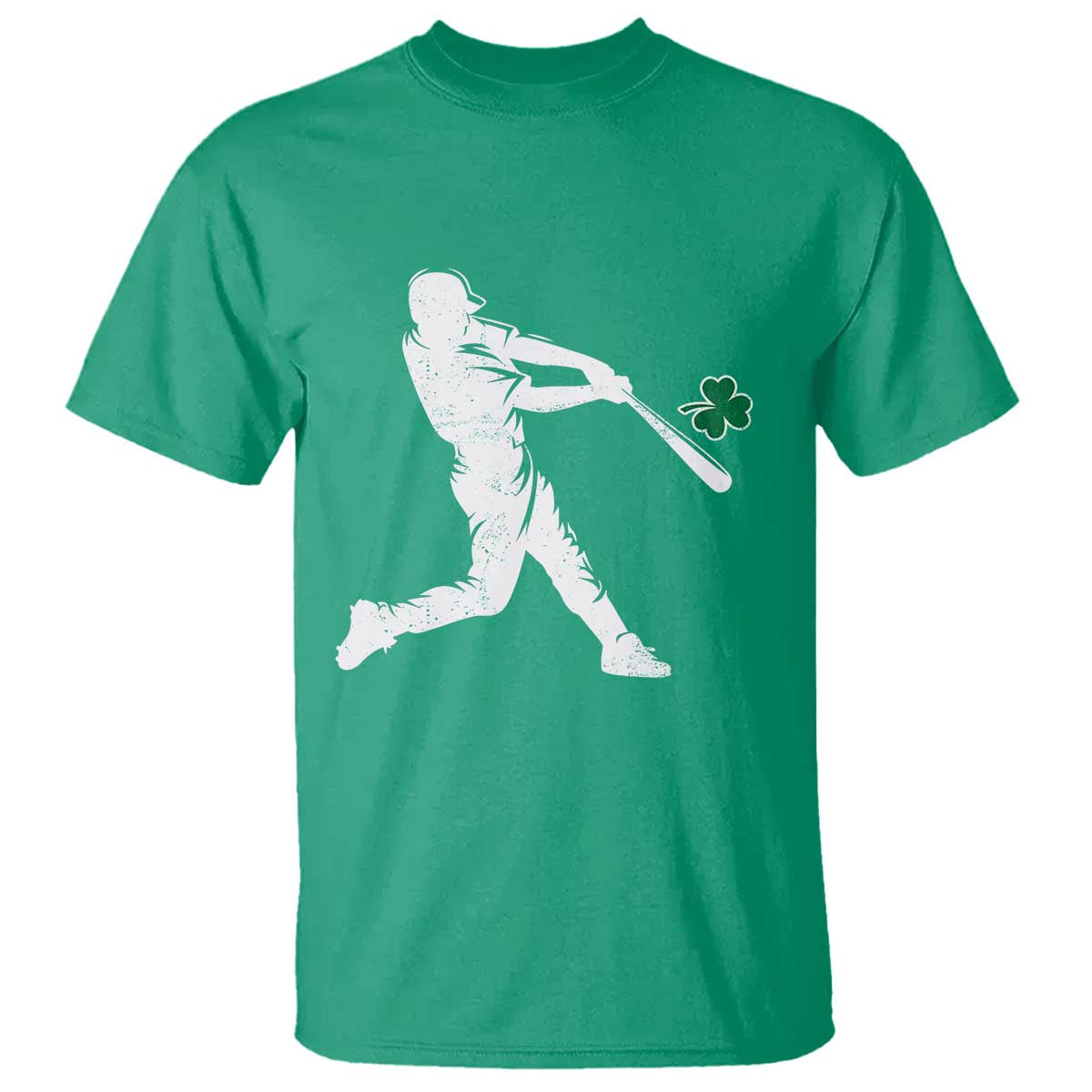 St Patricks Day Baseball Batter Silhouette Shamrock T Shirt TS11 Irish Green Print Your Wear