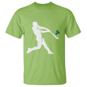 St Patricks Day Baseball Batter Silhouette Shamrock T Shirt TS11 Lime Print Your Wear