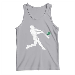 St Patricks Day Baseball Batter Silhouette Shamrock Tank Top TS11 Athletic Heather Print Your Wear