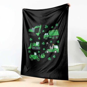 Funny St Patricks Day Construction Trucks Irish Shamrock Throw Blanket TS11 Print Your Wear
