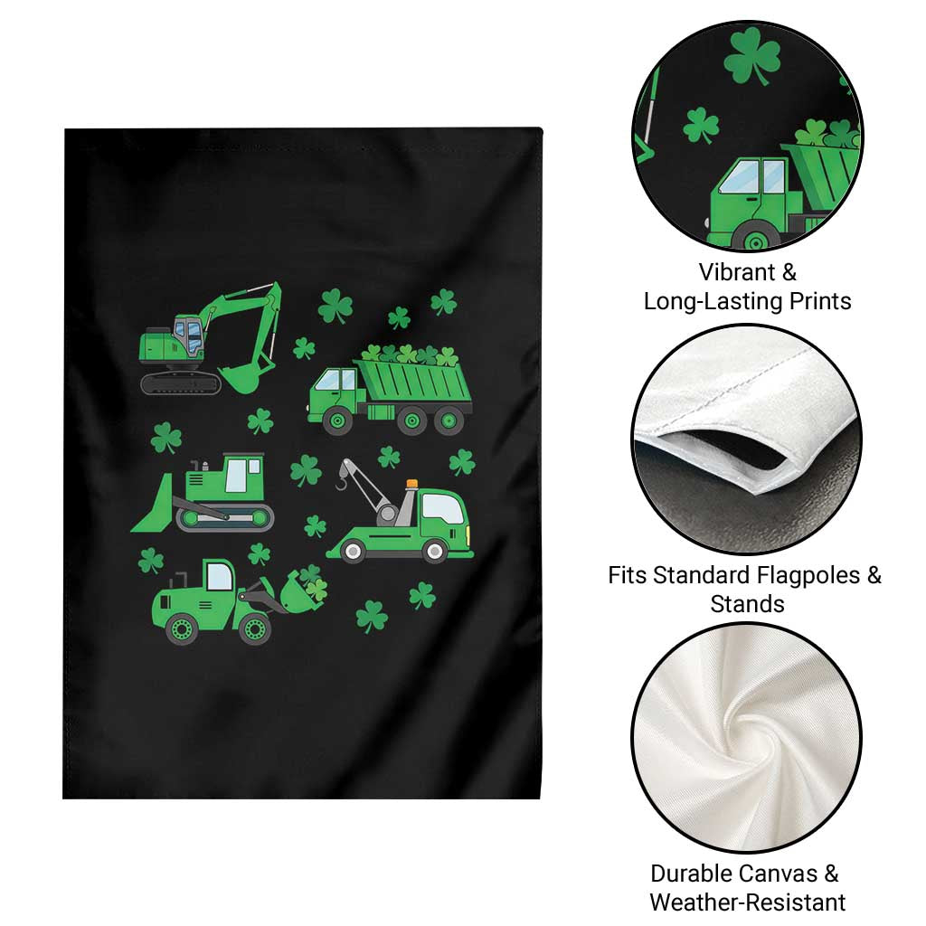Funny St Patricks Day Construction Trucks Irish Shamrock Garden Flag TS11 Print Your Wear