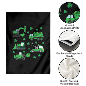 Funny St Patricks Day Construction Trucks Irish Shamrock Garden Flag TS11 Print Your Wear