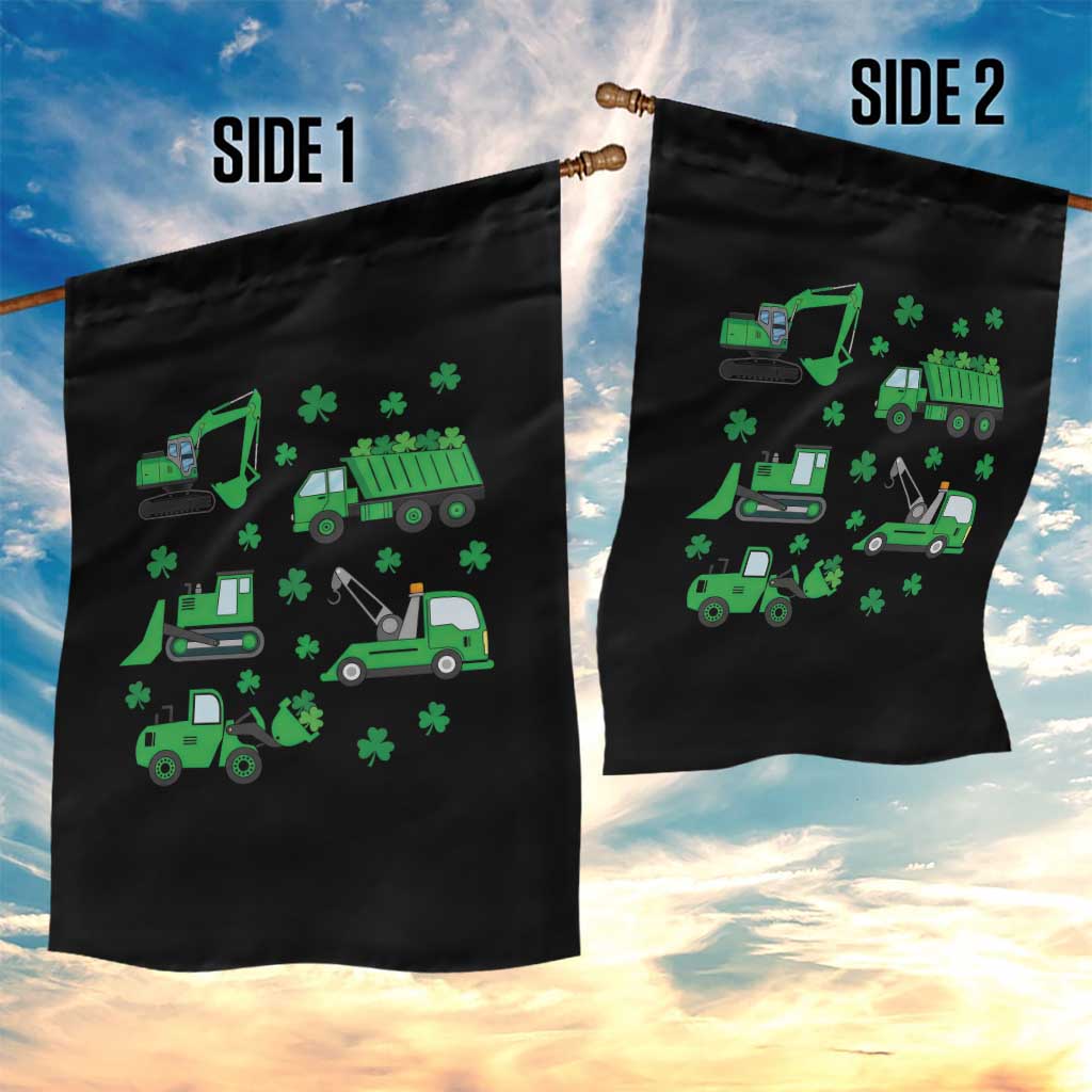 Funny St Patricks Day Construction Trucks Irish Shamrock Garden Flag TS11 Print Your Wear