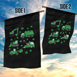 Funny St Patricks Day Construction Trucks Irish Shamrock Garden Flag TS11 Print Your Wear