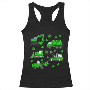 Funny St Patricks Day Construction Trucks Irish Shamrock Racerback Tank Top TS11 Black Print Your Wear