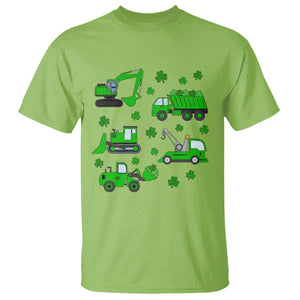Funny St Patricks Day Construction Trucks Irish Shamrock T Shirt TS11 Lime Print Your Wear