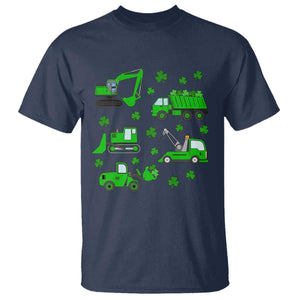 Funny St Patricks Day Construction Trucks Irish Shamrock T Shirt TS11 Navy Print Your Wear