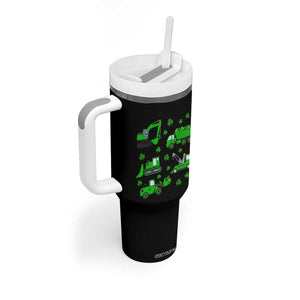 Funny St Patricks Day Construction Trucks Irish Shamrock Tumbler With Handle TS11 Print Your Wear