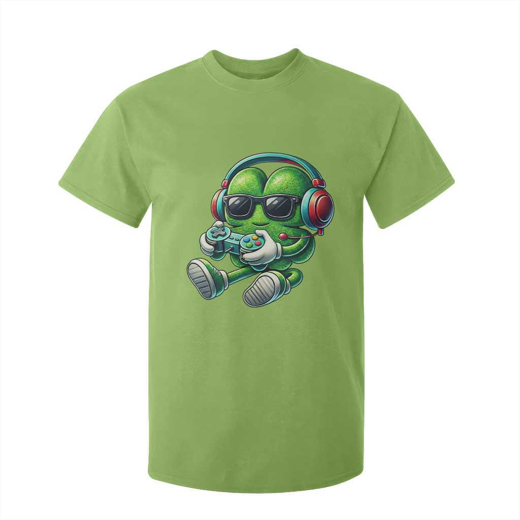Funny Video Game Shamrock St Patricks Day Gamer T Shirt For Kid TS11 Lime Print Your Wear