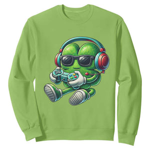 Funny Video Game Shamrock St Patricks Day Gamer Sweatshirt TS11 Lime Print Your Wear