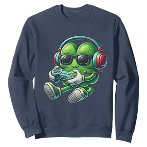 Funny Video Game Shamrock St Patricks Day Gamer Sweatshirt TS11 Navy Print Your Wear