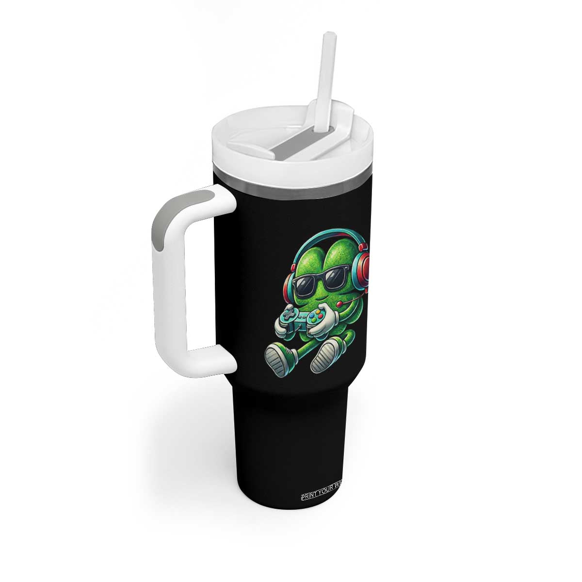 Funny Video Game Shamrock St Patricks Day Gamer Tumbler With Handle TS11 Print Your Wear