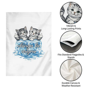 Chinga La Migra Garden Flag Cute Cat Melting Ice Pro Immigrant TS11 Print Your Wear