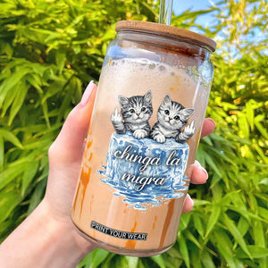 Chinga La Migra Glass Can Cute Cat Melting Ice Pro Immigrant TS11 White Print Your Wear