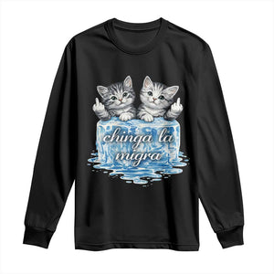 Chinga La Migra Long Sleeve Shirt Cute Cat Melting Ice Pro Immigrant TS11 Black Print Your Wear