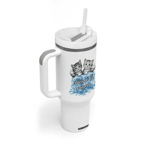 Chinga La Migra Tumbler With Handle Cute Cat Melting Ice Pro Immigrant TS11 Print Your Wear